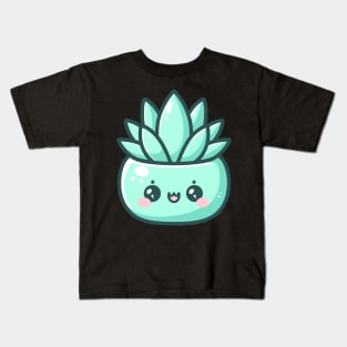 Cute Kawaii Succulent in Pot | Cute Kawaii Potted Plant Design for Kawaii Lovers Kids T-Shirt